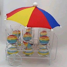 Retro Gläser 6x Glas Im Partywagen Mit Schrim Vintage Limonadengläser 70er Kult