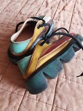 Halbschuh, Leder, Grün, Rot, Beige, Braun, Lagenlook, Gr. 37, Muffinsohle, TOP