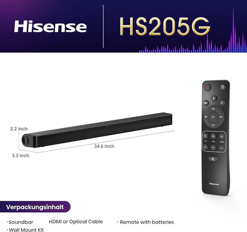 Hisense hs205g soundbar - hisense, 2.0