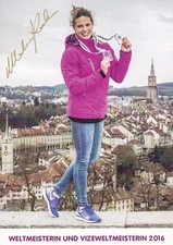 Martina KOCHER - Schweiz, Gold WM 2016 Rodeln, Original-Autogramm!