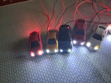 5 Modelautos 1:160 Spur N mit Front und Heckbeleuchtung