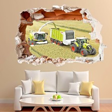 Wandaufkleber Mähdrescher Traktor 3D Kunst Poster Aufkleber Wandbild Zimmer Büro SR3