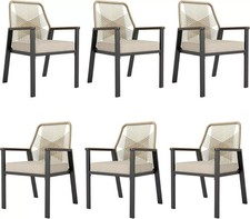 6x Stuhl Rattanstuhl Sessel Rattansessel Wiener Geflecht Gartenstuhl Poly Rattan