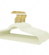 22er-Pack Kleiderbügel aus Samt 17,3 x 8,9 Zoll Kleiderbügel Creme farbend