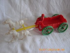 Plastikspielzeug Pferdegespann/Kutscher ELASTOLIN und LINEOL