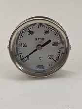 WIKA Bimetallthermometer mit Edelstahlgehäuse und NPT 1/4" Aussengewinde EN13190