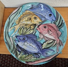 Wandteller,Fische - Keramik - Design 50/60er, sehr groß 50 cm!