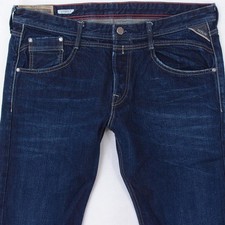 Herrens Replay M973 SYRRET Relaxed Bootcut Baumwolle Blau Jeans W38 L30