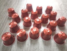 25 Nespresso Alu Kaffee-Kapseln (rotbraun, Dreieck/ Cape Town Envivo Lungo) leer