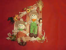 Deko, Zaun mit 2 Figuren, herbstlich, Höhe 48 cm, genau wie abgebildet