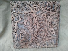 Druckstock Stempel Holz für Tapete ? Stoff ?alt antik Deko Wandbild Relief 