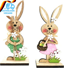 2 Stück Osterhasen Holz