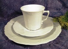 Hutschenreuther Tirschenreuth BARONESSE Weiß - 1 Kaffeegedeck 3 Teilig Kuchen