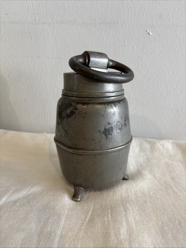 Antike zinn schraubflasche mit - zinn,