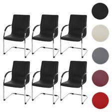 6er-Set Esszimmerstuhl Samara, Freischwinger Küchenstuhl Lehnstuhl, PVC Stahl
