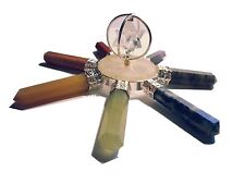 7 Chakra Energie Generator mit drehendem Bergkristall Merkaba