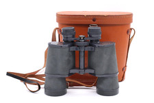 US Army Vintage Fernglas schwarz 10 x 50 mit Ledertasche alt Day & Night