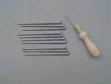 10 Filznadeln 3 Stärken plus Filznadelhalter aus Buchenholz