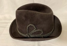 Sehr schöner Vintage Herren Hut, Velour, Samt, Braun, Gr. 55 VEB Guben DDR