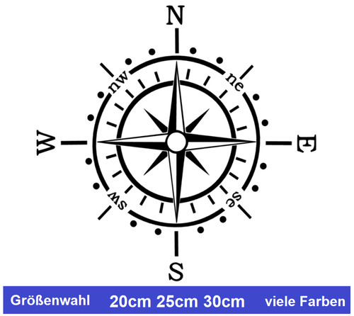 Kompass aufkleber polarstern - kompass,