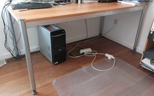 Schreib-/ Bürotisch/ Esstisch, Industrial Design Holz Buche Metall 160 x 80 cm