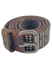 Liebeskind Damen Gürtel Braun Gr. 90 Nieten Leder Casual Modisch