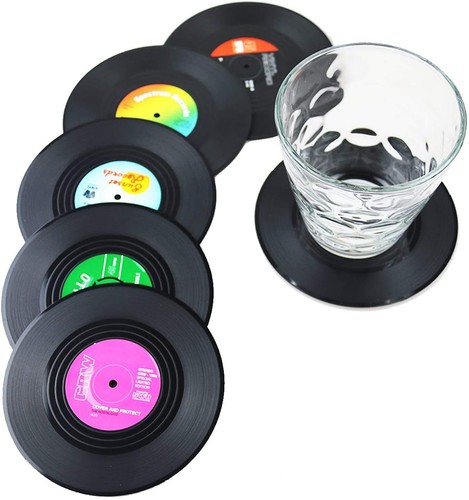Retro vinyl untersetzer set - vinyl, lp