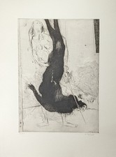 Andreas Bindl, Abstrakte Figurenkomposition, Radierung, signiert, num., 1987