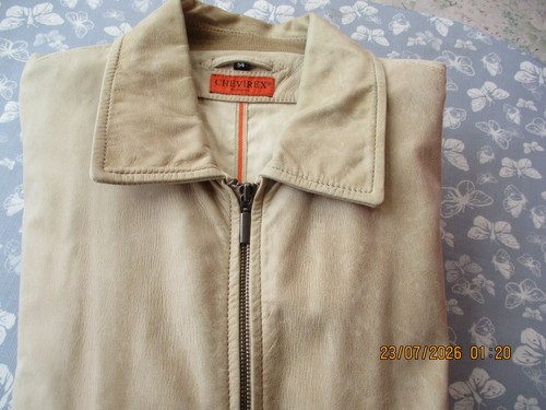 Herrenlederjacke beige 54 - beige,
