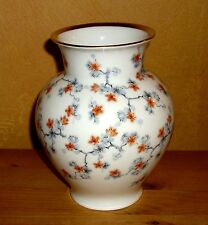 Thomas 1 Blumen Tisch Vase mehrfarbiges Blumendekor mit Goldrand  16 cm hoch
