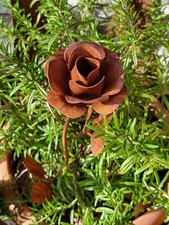 Edelrost Rose mit Stiel klein