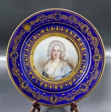 Sevres Porzellan Teller Portraitbildnis einer Dame des französischen Hofes