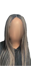 Perücke Lace front Schwarz Mit Highlights 100% Echthaar Front Lace 13x4 Lace