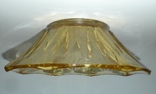 Vintage + RAR: Ersatz Lampenglas Lampenschirm gelb gold bernstein klar m. Muster