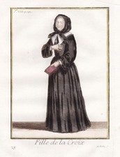 Sisters of the Cross Filles de la Croix order Orden costume engraving 1790