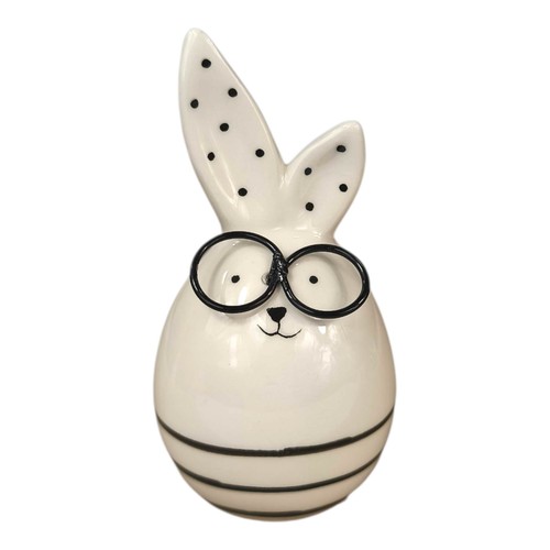 Hase 12cm mit brille keramik - hase,