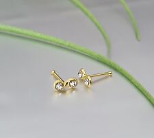 925 Silber Nasenpiercing Unendlich Vergoldet Nasenstecker Stecker Piercing