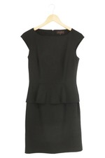 GREAT PLAINS Etuikleid Damen Business Elegant Schwarz Rüschen Gr. S 36 Midikleid