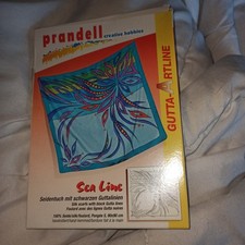 Seidentuch ,, Sea Line "  90x90cm, Pongé 05, Gutta in Schwarz, Seidenmalerei