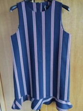 Kleid in M von ZARA (Trafaluc), blau gestreift rot - weiß, Volant, NEU