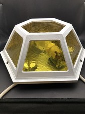 Vintage IKEA Außenlampe Leuchte Retro Achteckig Gelb Glas Gusseiserne