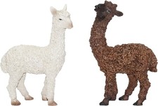 Krippenfigur Alpakas 2-teilig Polyresin Höhe 9 cm Deko Krippenzubehör