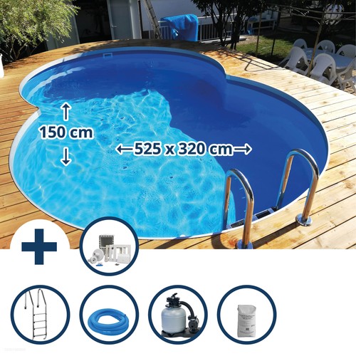 Stahlwandpool set - stahlwandpool, (10-teilig)