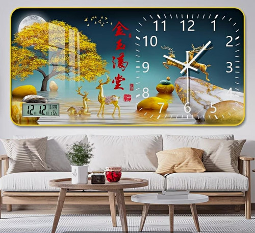 Rechteckige glas wanduhr - rechteckige,