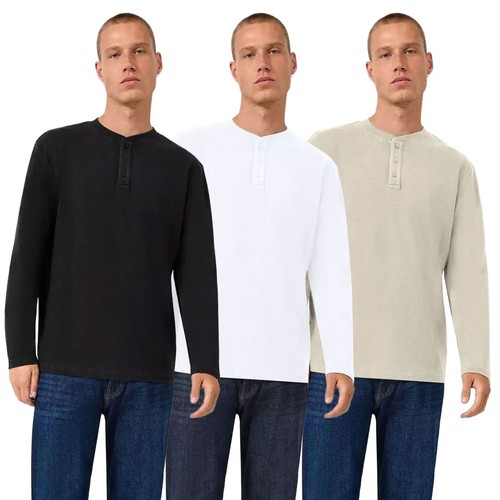 Herren henley langarmshirt - qs, henley-langarmshirt