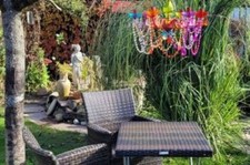 Kronleuchter Glas bunt außergewöhnlich 60 hoch x 60 cm auch für Garten oder Deko