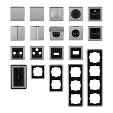 Kopp Vision stahl Antenne Dimmer Rahmen Schalter Steckdose Taster Echtmetall UP