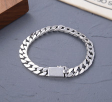 K25 Armband Flachpanzerkette 8 mm 18 cm Sterling Silber 925