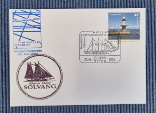 Postkarte mit schiffsstempel - mit,