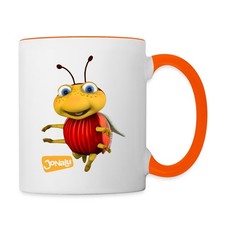 JoNaLu Marienkäfer Ludwig Tasse zweifarbig, One size, Weiß/Orange